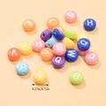 Luminous heart round beads 7mm glow-in-the-dark acrylic spacers for DIY jewelry making - White Letters Colorful Base