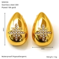 Specifiche tecniche degli orecchini a goccia in acciaio inossidabile placcato oro 18k - Stile Stella a Croce(SE835G)