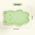 Light green bear-shaped silicone pet mat with anti-slip edges 64.5cm x 39cm - Matcha Green
