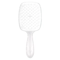 Transparent white honeycomb hairbrush with hollow grid design for detangling - White-Clear Handle