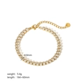 Détail du bracelet tennis en acier inoxydable plaqué or 18 carats avec dimensions - Tb5060