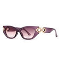 Fashionable purple cat-eye sunglasses with translucent frames and gradient lenses - Purple Frame / Purple Lens