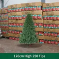 Albero di Natale artificiale verde PE 120cm con 250 punte e supporto in metallo - 1.2m Lusso Alta Densità (250 Punte)