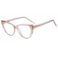 Modieuze cat-eye TR90 blauwlichtfilter bril met transparant champagne montuur - Champagne Frame