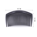 Vista detallada de un peine para el cabello de plástico negro con medidas 9 cm x 5 cm - Peine de 23 Dientes Finos / Negro
