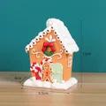 Gingerbread house Christmas ornament with snow roof and festive gingerbread man design - Gingerbread Man Happy House (7142L-02)