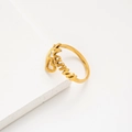 Golden stainless steel Mama ring with hollow heart design for Mother's Day gift - Hollow Heart / Gold