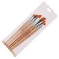 6pcs professional angled synthetic fiber paint brushes with natural wood handles - 6Pcs Angled Peak HB185D / Natural Wood Color