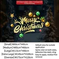 Green and gold Merry Christmas static window sticker with decorative bauble patterns - Small [40*60CM]