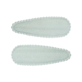 Paire de barrettes à cheveux en tricot vert menthe avec bords festonnés pour filles - Pince Goutte à Bord Festonné (Lot de 2) / Vert Menthe-Texture Tricot