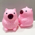 Détail de jouets de bain pieuvre en silicone rose avec de petits trous de pulvérisation - Capybara Rose