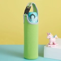 750ml light green neoprene water bottle sleeve with adjustable black buckle strap - Green