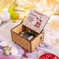 Hand-cranked wooden music box with internal metal movement and engraved daughter message - Christmas 17/Wood Color/To My Daughter