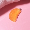 DIY resin orange segment charm in vibrant orange for cream glue phone case decoration - with Hook / Orange Slice