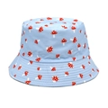 Cappello da pescatore azzurro con stampa funghi rossi per protezione solare e stile trendy - M (56-58cm) / Fungo Blu