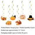 Thanksgiving hanging swirl decorations with turkey and pumpkin motifs set of 6 - Turkey Hanging Swirls