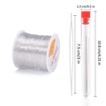 DIY jewelry kit with 1.0mm clear elastic string, beading needle and storage tube - 0.5mm-100M / Clear Set 1 (Crystal Cord x1 + Needle)