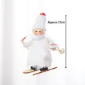 Muñeco ángel de Navidad blanco con esquís para adorno de árbol navideño - Pieza Única / Nueva Chica de Esquí Blanca