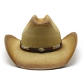Classic straw cowboy hat featuring a braided decorative band and natural shell accent - M(56-58cm) / Khaki