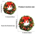 Size specifications for Christmas wreath wall sticker showing 29cm sheet and 28cm finish - Classic Red Bow JDT-A30