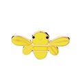 Cartoon bee enamel brooch in yellow and gold finish with a cute smiley face - C1257-Gold Edge Smiley Bee