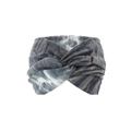 Gray and white marble print wide headband with twist knot for sports and makeup - Black Polka Dot