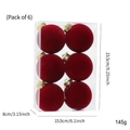 Set de 6 bolas de Navidad flocadas rojas de 8 cm con tapas doradas en caja - 8CM (Juego de 6) / Rojo (Tapa Dorada)
