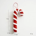 Glinsterende rood-witte kerstzuurstok met witte pompons, 17 cm hoog voor kerstboom - 24-Kleine Candy Cane Glitter
