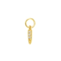 Minimalist gold cone pendant necklace featuring three sparkling white zircon accents - A3210-White Zirconia Cone Pendant / 925 Silver