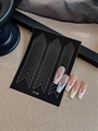 YT 58 nail art stickers featuring geometric V-patterns and colorful bow accents - French Style (YT58)