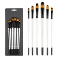 6-piece filbert head artist paint brush set for oil, acrylic, and watercolor painting - Filbert Tip Style
