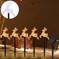 Solar powered Christmas reindeer garden stakes with warm yellow LED string lights set of 5 - Reindeer Battery Box (5-in-1 Warm White)