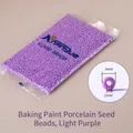 Light purple glass seed beads 3mm with baked paint finish for DIY jewelry making - Purple 3mm