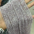 Faceted lavender natural stone beads in 2-3mm for handmade jewelry crafting - Grade B Kunzite 3mm