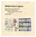 20-roll vintage washi tape set featuring nature, mushroom, and floral motifs in varied sizes - Wilderness Legacy