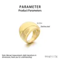 Detaillierte Maße des 18K vergoldeten Edelstahl-Domrings mit einer Breite von 20 mm - US 6 / Gold