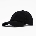 Gorra de béisbol clásica de algodón negro lavado con visera curva para hombre y mujer - Ajustable / Negro