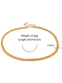 18K gold plated stainless steel braided twisted necklace with adjustable lobster clasp - Golden Woven Twist Style (JDN21466)