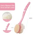 Brosse de bain double face rose à long manche avec poils en nylon et fleur de douche - Brosse Double Face Rose Standard