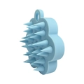 Blue silicone scalp massager brush with cloud-shaped edges and soft conical bristles - Light Blue