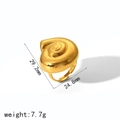 Goldfarbener Titanstahl-Ring im Spiral-Muschel-Design mit verstellbarem offenem Band - Goldener Conch Shell Offener Ring (TR6686)