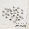 Perline a cuore argento con trama puntinata per gioielli fai-da-te 6x6,5mm - Cuore Piccolo
