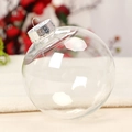 Bola de Navidad transparente rellenable para decoraciones de árboles DIY - 10cm / Plateado