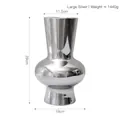 Modern large silver ceramic vase with mirror finish 29cm height for home decor - Large Silver Vase