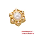 Detailed macro view of 11mm gold-plated hollow star charm with elegant pearls and dimensions - VZ377 Gold Hexagram 7*11mm
