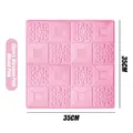 3D self-adhesive wallpaper in cherry blossom pink with floral relief, 35x35cm size - Pink