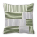 Modern abstract green and lilac striped throw pillow with textured linen fabric - 45cm Cushion Cover / 2310-16/Same as 2310-4