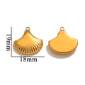Ciondolo a cuore a forma di conchiglia dorata in acciaio inox da 19mm x 18mm - Conchiglia Dorata con Anello