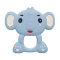 Cute blue elephant silicone baby teether with easy-grip handle for infant teething - Elephant / Blue