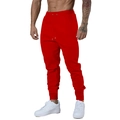 Pantaloni sportivi rossi da uomo slim fit con polsini per fitness e allenamento - S / Rosso